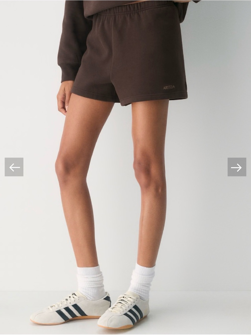 Aritzia Cozy Sweatfleece Perfect Hi-Rise Mini Short - Rich Mocha Brown XXS